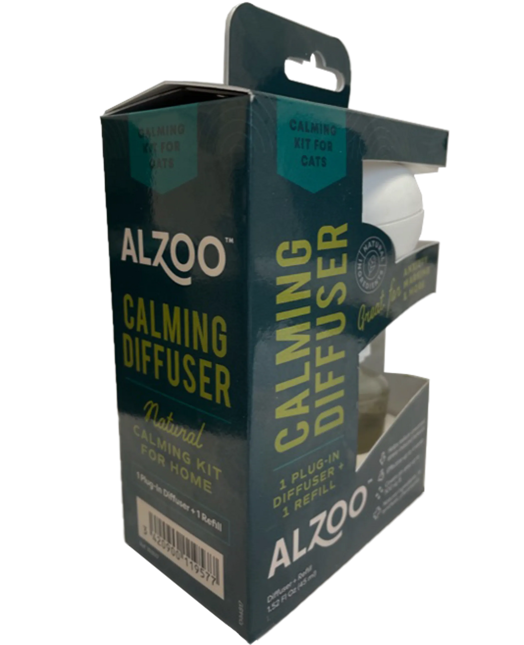 Plant-Based Calming Diffuser Plug-In Kit for Cats label close-up | CalmPaws