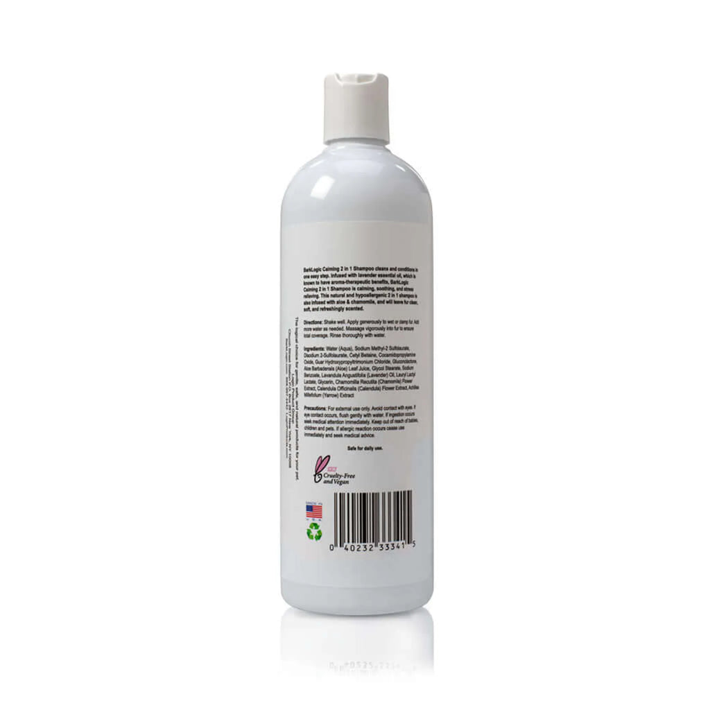 Calming 2-in-1 Lavender Dog Shampoo & Conditioner side view | CalmPaws