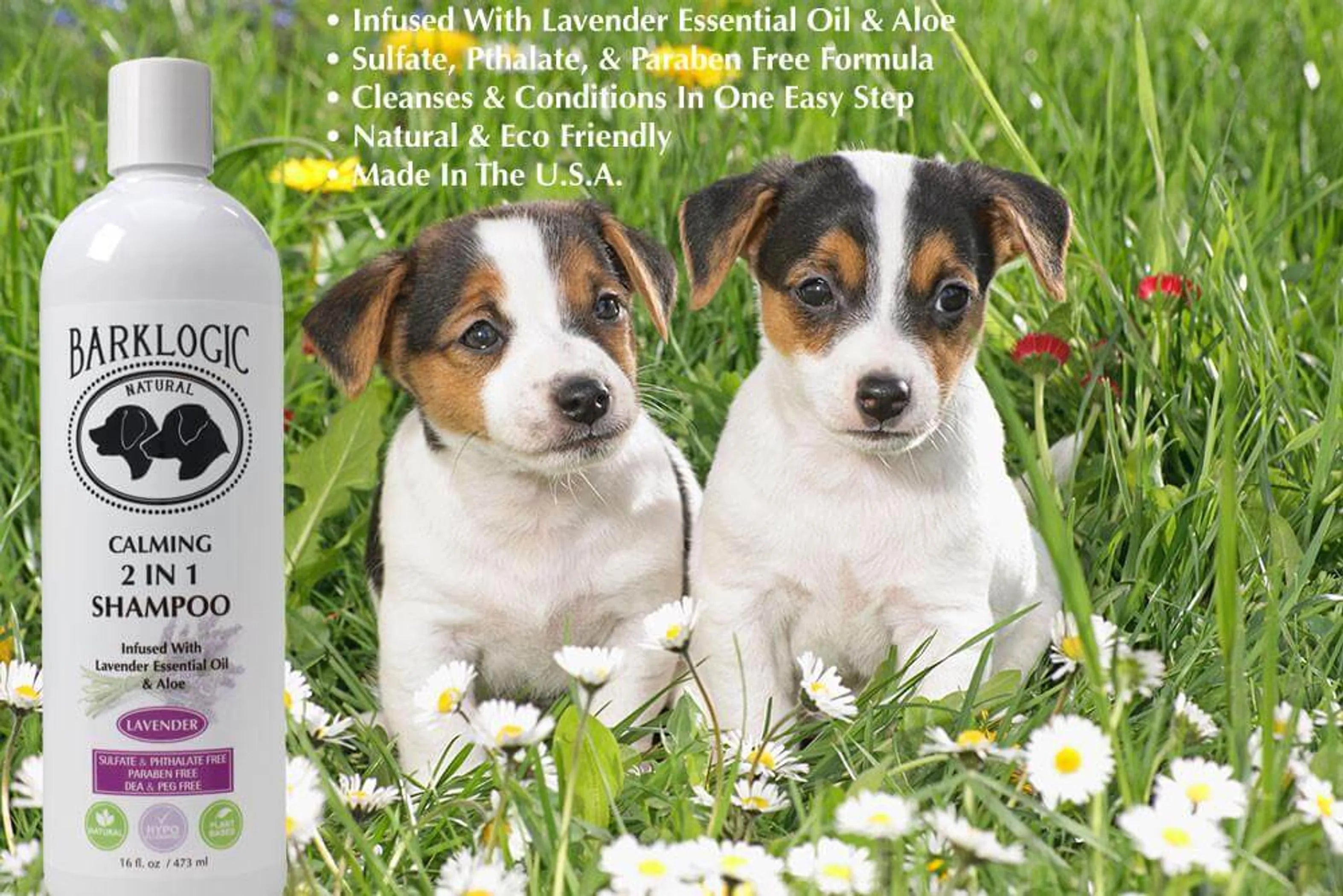 Calming 2-in-1 Lavender Dog Shampoo & Conditioner back view | CalmPaws