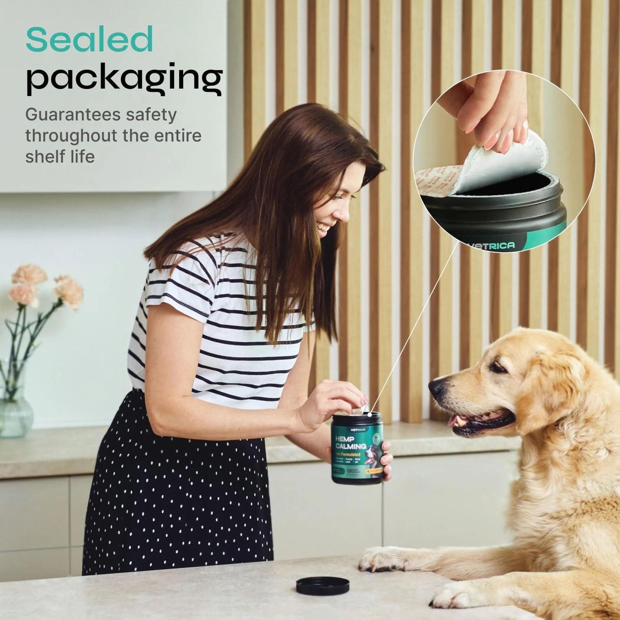 Hemp Calming Chews for High-Anxiety Dogs - Beef Flavor full product view | CalmPaws