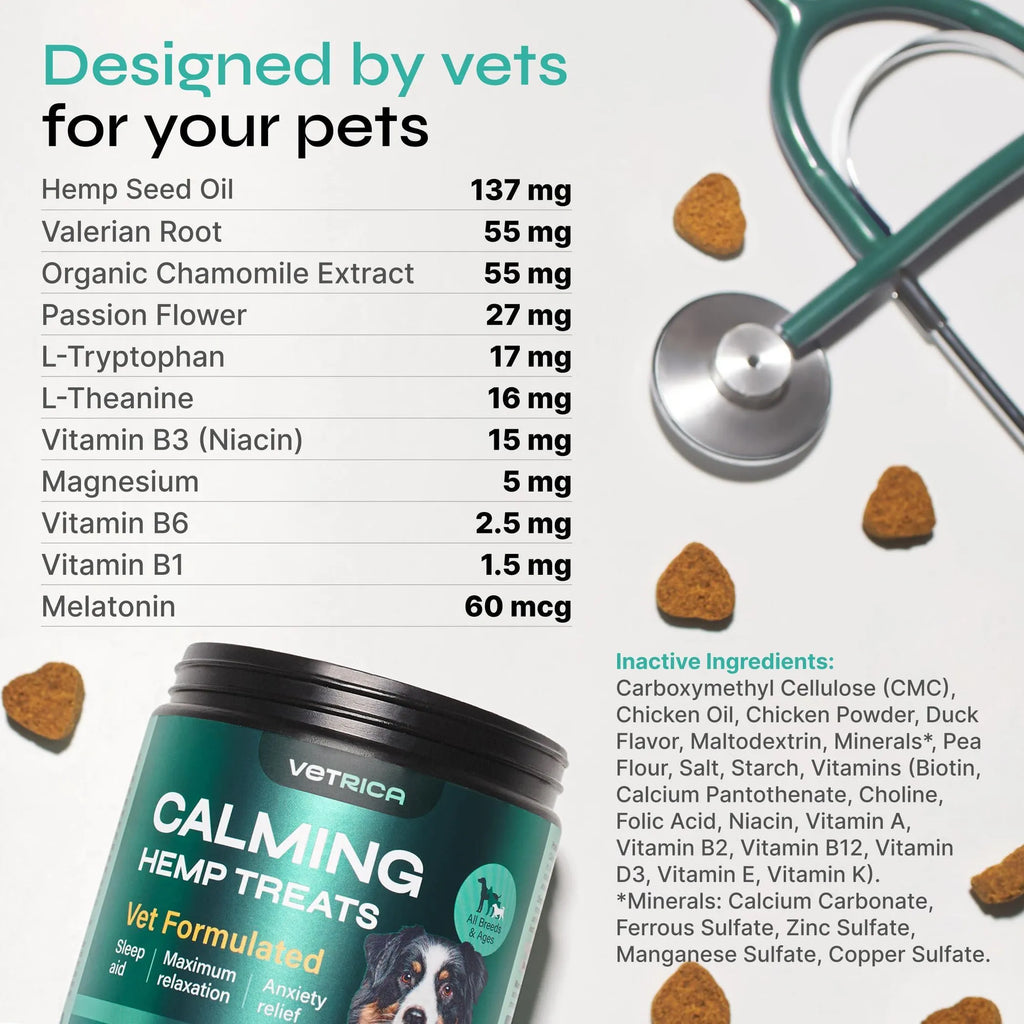 Duck Flavor Hemp Calming Chews for Dogs - Premium Formula back view | CalmPaws