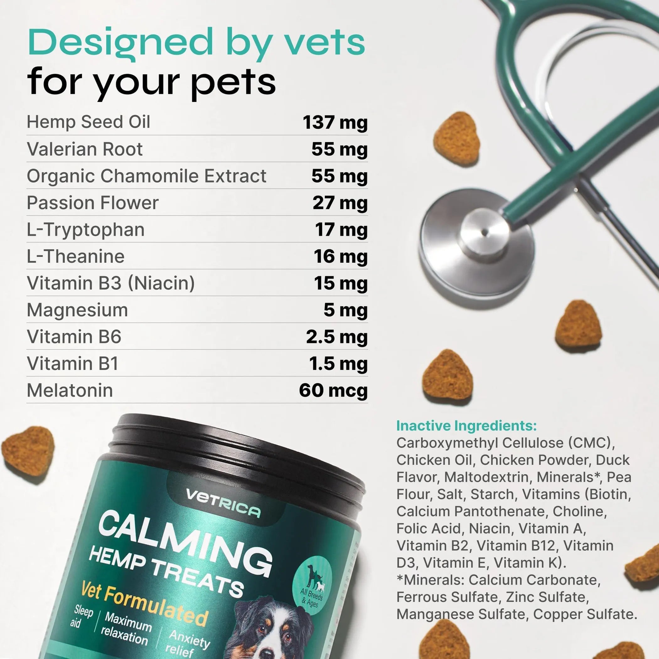 Duck Flavor Hemp Calming Chews for Dogs - Premium Formula back view | CalmPaws
