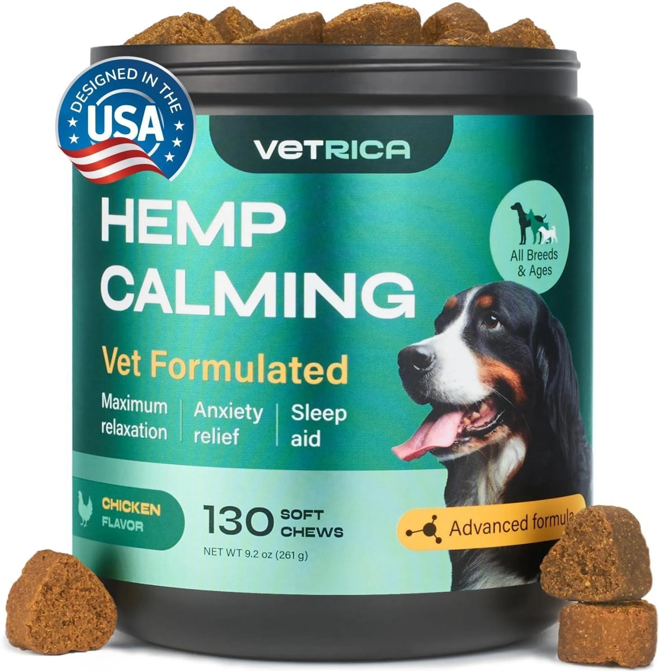 Calming Chews for Dogs - Hemp Soft Treats for Anxiety front view | CalmPaws