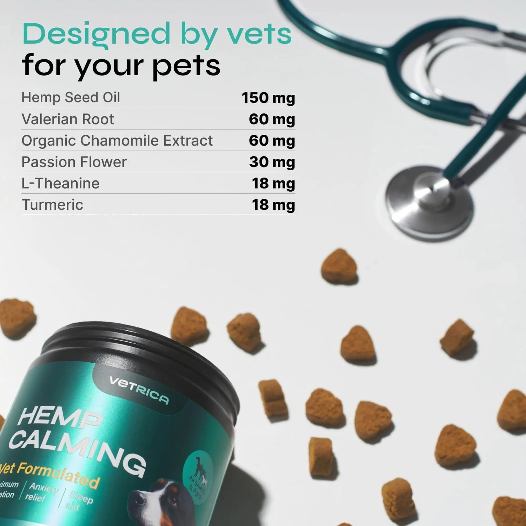 Calming Chews for Dogs - Hemp Soft Treats for Anxiety packaging detail | CalmPaws