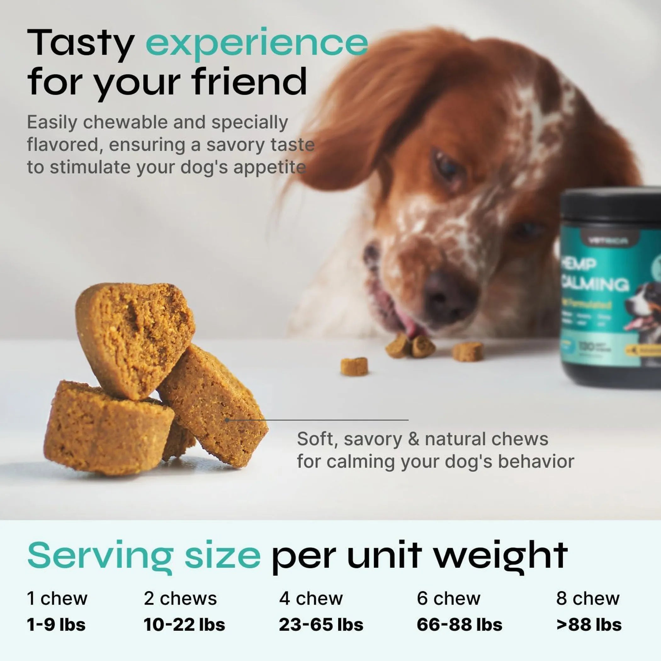 Calming Chews for Dogs - Hemp Soft Treats for Anxiety side view | CalmPaws